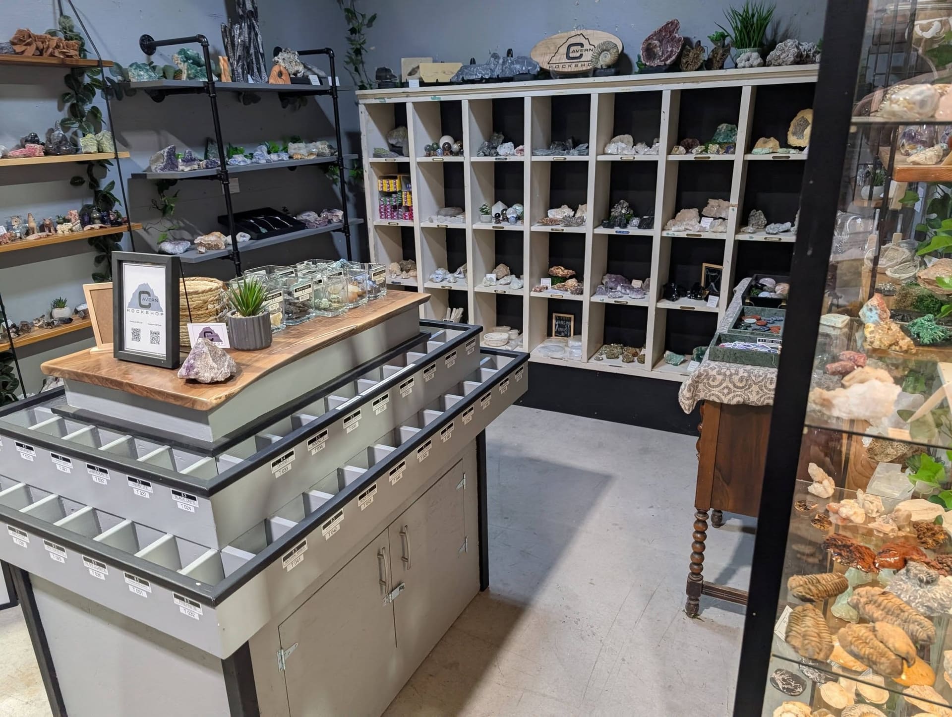 Cubby shelving of small collectibles